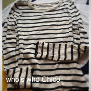 フーズフーチコ(who's who Chico)の薄手 ニット(Tシャツ/カットソー(七分/長袖))