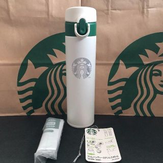 ★STARBUCKS★　スリムハンディステンレスボトル ホワイト 400ml(容器)