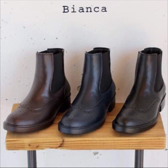 Blanco(ブランコ)のBianca サイドゴア レインブーツ 黒 24cm ビアンカ ショートブーツ レディースの靴/シューズ(レインブーツ/長靴)の商品写真