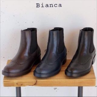 ブランコ(Blanco)のBianca サイドゴア レインブーツ 黒 24cm ビアンカ ショートブーツ(レインブーツ/長靴)