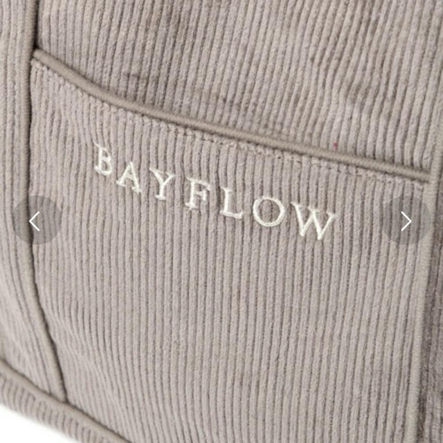 BAYFLOW(ベイフロー)の本日限定値下◉BAYFLOW／シーズンロゴトート コーデュロイ Mサイズ　グレー レディースのバッグ(トートバッグ)の商品写真