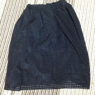 値下げ★チェック柄シースルースカート 黒ブラック(ひざ丈スカート)