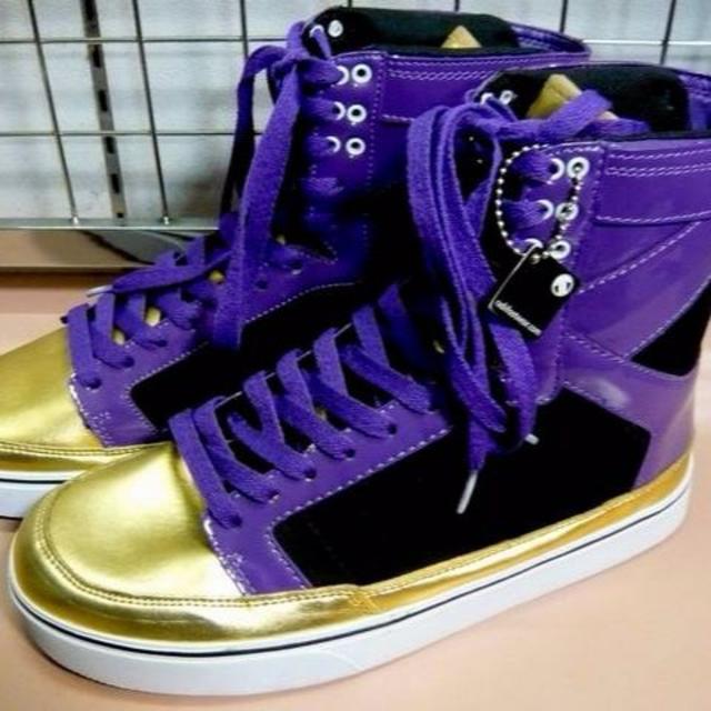 新品RADII‐ラディハイカットスニーカー GOLDPURPLE メンズの靴/シューズ(スニーカー)の商品写真