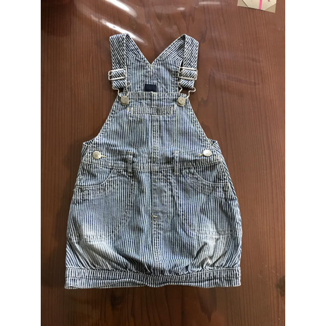 babyGAP(ベビーギャップ)のストライプオーバーオール スカート キッズ/ベビー/マタニティのベビー服(~85cm)(その他)の商品写真