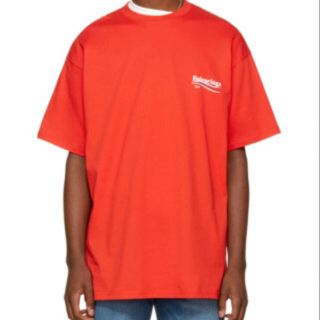 バレンシアガ(Balenciaga)のBALENCIAGA 2017AW キャンペーンロゴTシャツ 赤 XS(Tシャツ/カットソー(半袖/袖なし))