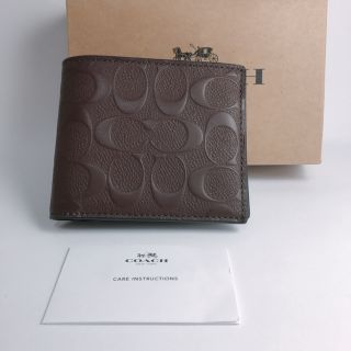 コーチ(COACH)のCOACH コーチ★レザーブラウン　折り財布　 新品未使用(折り財布)