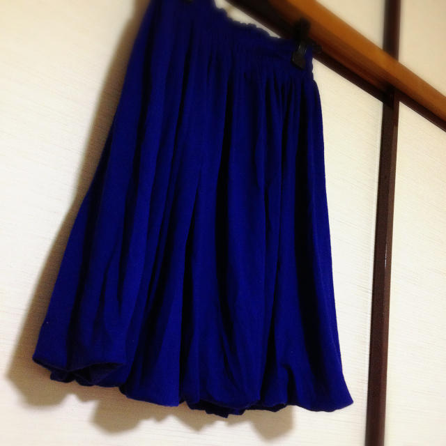 青バルーンスカート☆ 送料込 レディースのスカート(ひざ丈スカート)の商品写真