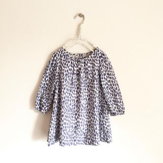 ベビーギャップ(babyGAP)のくるみパン様専用★baby Gapレオパード風グレイッシュブルーのワンピース(ワンピース)