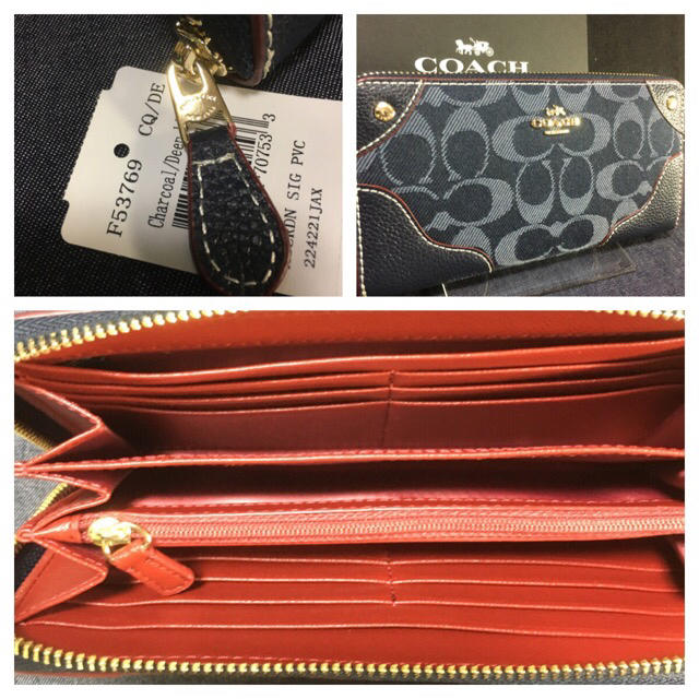 COACH(コーチ)の閉店セール！新品コーチ ラウンドファスナー長財布 F53769ミッドナイトブルー レディースのファッション小物(財布)の商品写真