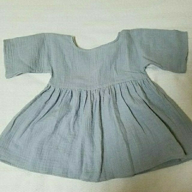 新品　Liilu ドレス　ブルーグレイ　1-2Y キッズ/ベビー/マタニティのキッズ服女の子用(90cm~)(ワンピース)の商品写真