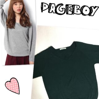 ページボーイ(PAGEBOY)の【ドルマンニット850円】グリーン★アンゴラ混(ニット/セーター)