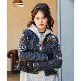 ヒステリックグラマー(HYSTERIC GLAMOUR)のヒステリックグラマー  USED加工Sデニム デニム ロッカーズGジャン  (Gジャン/デニムジャケット)