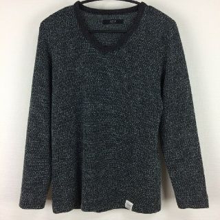 アズールバイマウジー(AZUL by moussy)の美品 アズールバイマウジー 長袖Vネックカットソー チャコールグレー サイズXS(Tシャツ/カットソー(七分/長袖))