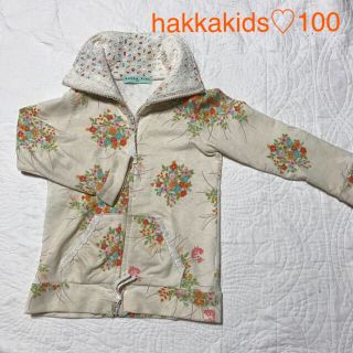 ハッカキッズ(hakka kids)のハッカキッズhakkakidsの分厚めフード付き羽織りアウターバレリーナ柄100(ジャケット/上着)