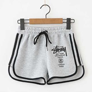 ステューシー(STUSSY)のstussyスウェットショートパンツ☻グレーＭ(ショートパンツ)