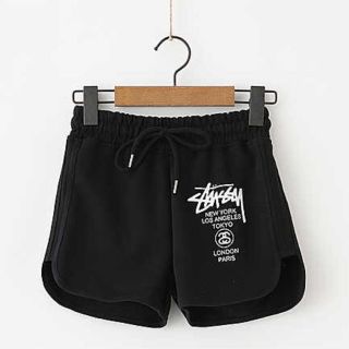 ステューシー(STUSSY)のstussyスウェットショートパンツ☻ブラックＳ(ショートパンツ)