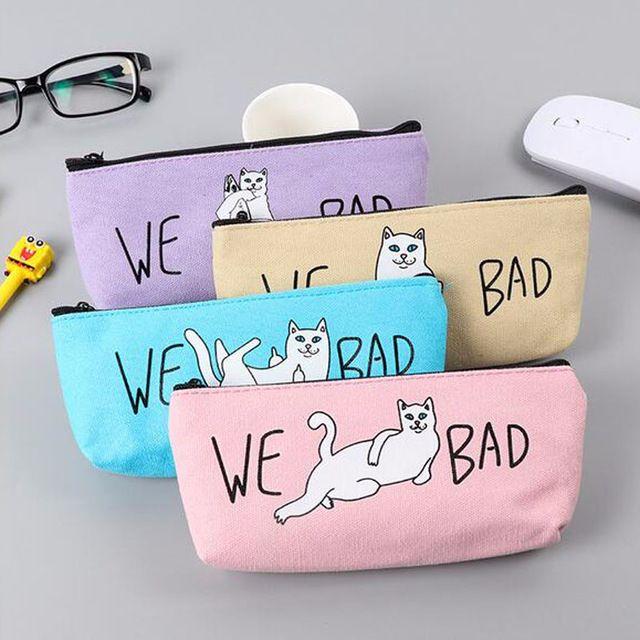 ねこ　ネコ　猫ペンケース　猫筆箱　WE BAD！　ブルー　新品未使用品 その他のペット用品(猫)の商品写真