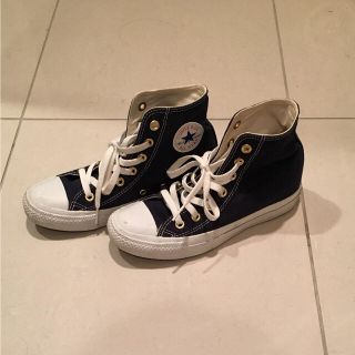 コンバース(CONVERSE)のコンバース ネイビー  ハイカット インヒール 23㎝(スニーカー)