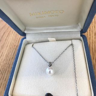 MIKIMOTO ミキモト　一粒パール　ダイヤ　ネックレス