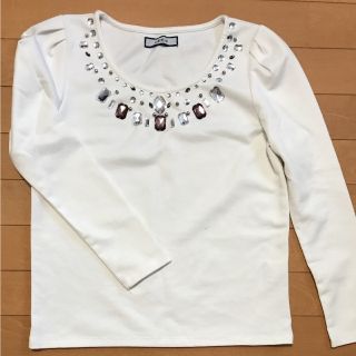 レディメイド(LADY MADE)の[美品] LADYMADE ビジュー付カットソー(カットソー(長袖/七分))