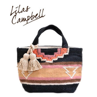 リラキャンベル(Lilas Campbell)のリラキャンベル ★ 秋冬 新作 トートバッグ Kilim ブラック(トートバッグ)