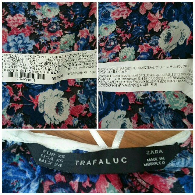 ZARA(ザラ)のzara　花柄トップス レディースのトップス(カットソー(半袖/袖なし))の商品写真
