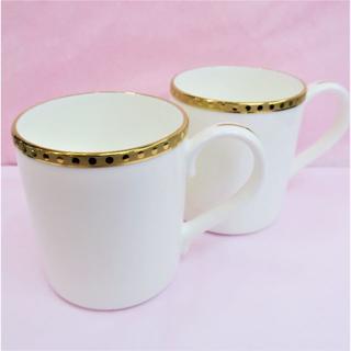 ティファニー(Tiffany & Co.)のティファニー　マグカップ　Gold Band ２個セット　未使用 人気(グラス/カップ)