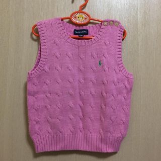 ポロラルフローレン(POLO RALPH LAUREN)の503女の子100本物ラルフローレンのピンクのベスト(ニット)