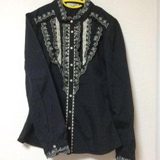 アクシーズファム(axes femme)のスタンド衿刺繍ブラウスLサイズ＊axes(シャツ/ブラウス(長袖/七分))