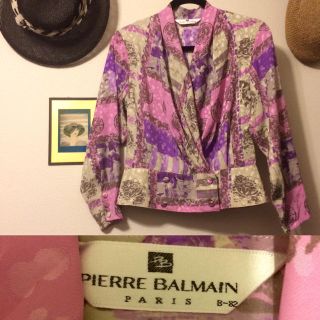 ピエールバルマン(Pierre Balmain)のレトロ柄ブラウス 80's 90's古着 PIERRE BALMAIN(シャツ/ブラウス(長袖/七分))