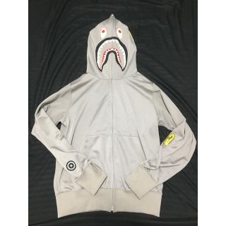 アベイシングエイプ(A BATHING APE)のエイプ シャークパーカー ジャージ グレー(パーカー)