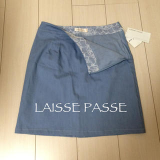 レッセパッセ(LAISSE PASSE)の新品♡レッセ デニム風スカート(ひざ丈スカート)