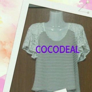 ココディール(COCO DEAL)のCOCO DEAL★レース×ボーダー半袖(カットソー(半袖/袖なし))