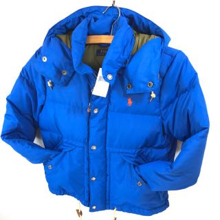 ポロラルフローレン(POLO RALPH LAUREN)の正規品新品 ラルフローレン ダウンジャケット S M相当 青 ワンポイント (ダウンジャケット)