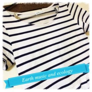 アースミュージックアンドエコロジー(earth music & ecology)のEarth♡ボーダーワンピ(ひざ丈ワンピース)