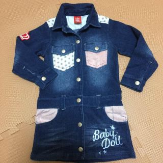 ベビードール(BABYDOLL)の値下げ♪未使用品 BABY  DOLL デニムワンピース 100(ワンピース)