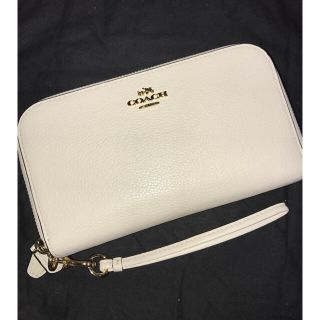 コーチ(COACH)のコーチ coach ダブルジップ 長財布 ホワイト ゴールド(財布)