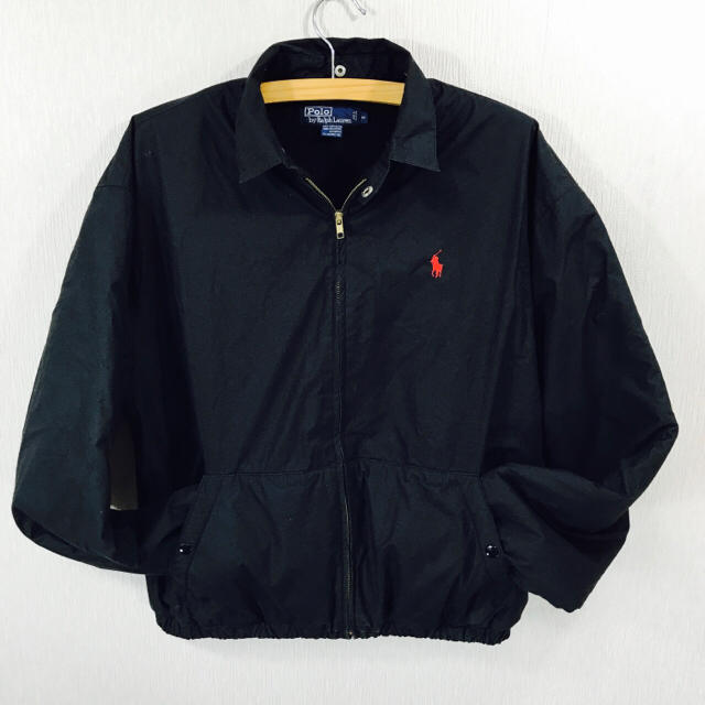 POLO RALPH LAUREN(ポロラルフローレン)のポロ ラルフローレン コットンブルゾン 裏地フリース 中綿入り M 黒 赤ポニー メンズのジャケット/アウター(ブルゾン)の商品写真