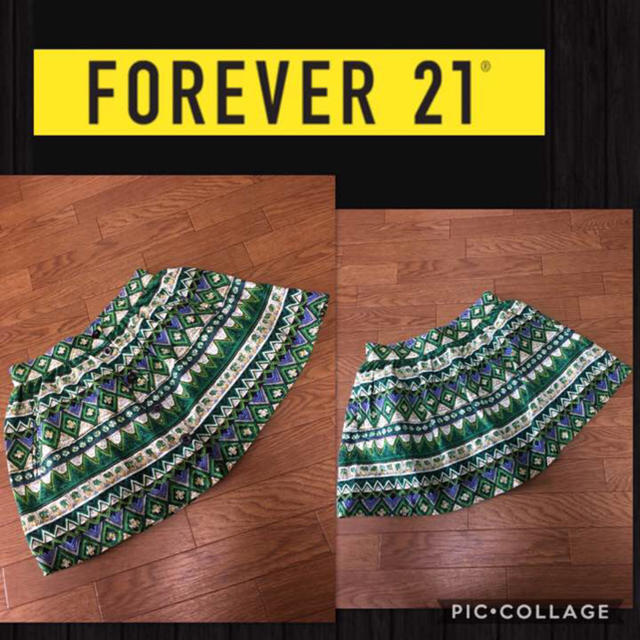 FOREVER 21(フォーエバートゥエンティーワン)のFOREVER21 スカート フレア エスニック アフリカン 総柄 S 美品 レディースのスカート(ミニスカート)の商品写真