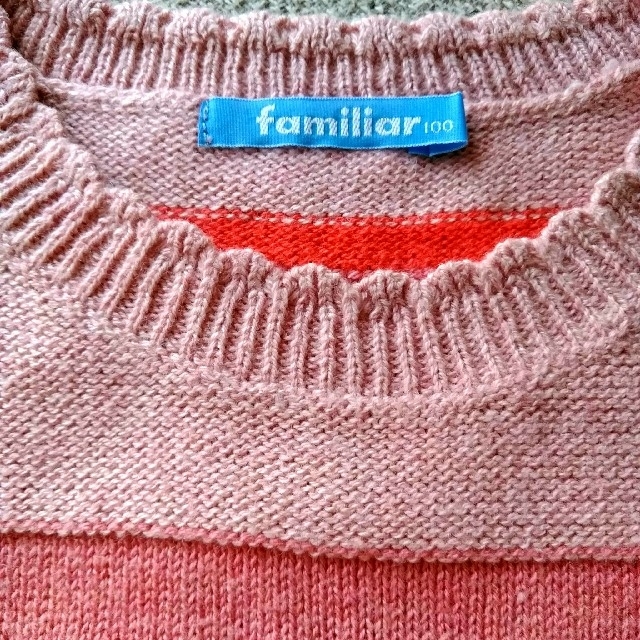 familiar(ファミリア)のfamiliarファミリア100リアちゃんニットベストコットンウール キッズ/ベビー/マタニティのキッズ服女の子用(90cm~)(ニット)の商品写真