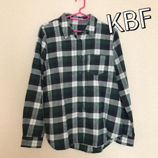 ケービーエフ(KBF)のKBF❁ チェック柄 長袖 ネルシャツ❁ グリーン(シャツ/ブラウス(長袖/七分))