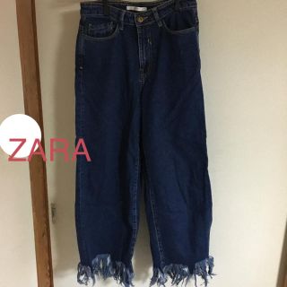 ザラ(ZARA)のZARA  フリンジワイドパンツ(デニム/ジーンズ)