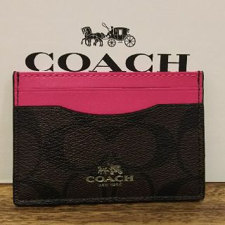 コーチ(COACH)の新品★COACH カードケース ピンク(名刺入れ/定期入れ)