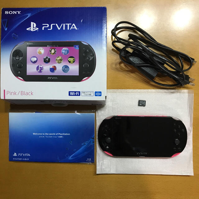 PlayStation Vita(プレイステーションヴィータ)のうさぎ様/PSvita ピンクブラック エンタメ/ホビーのゲームソフト/ゲーム機本体(携帯用ゲーム機本体)の商品写真