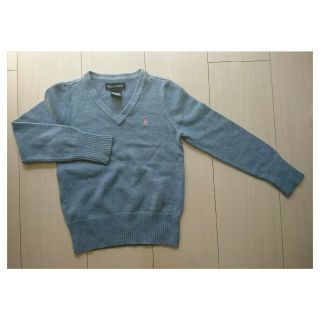 ポロラルフローレン(POLO RALPH LAUREN)の110cmラルフローレン★USED★落ち着いたブルーのVネックセーター ニット(ニット)