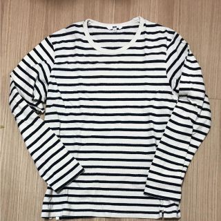 ユニクロ(UNIQLO)のユニクロ メンズ ボーダー Ｌ(Tシャツ/カットソー(七分/長袖))