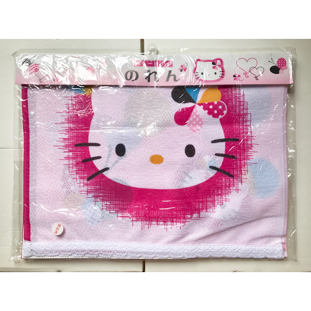 ハローキティ(ハローキティ)の【新品】Hello Kitty のれん (ホワイト) + ラーメンドンブリセット インテリア/住まい/日用品のカーテン/ブラインド(のれん)の商品写真