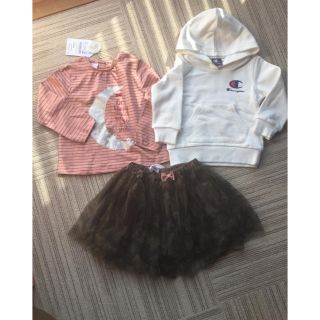 ザラキッズ(ZARA KIDS)の【na---ko様専用】パーカー ロンT スカート3点セット(Tシャツ/カットソー)