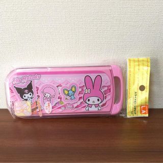 サンリオ(サンリオ)のひこうき様ご専用❣️新品 スライド式トリオセット おはしセット マイメロディ(スプーン/フォーク)