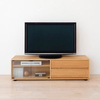 ムジルシリョウヒン(MUJI (無印良品))の無印良品 スタッキングキャビネット テレビボード テレビ台 ローボード　オーク材(リビング収納)